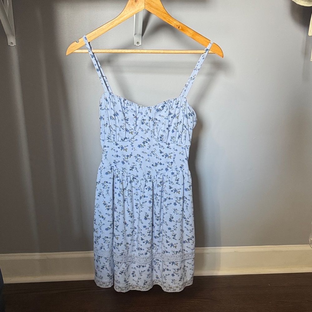 Hollister Light Blue Floral Mini Dress